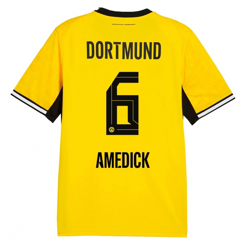 Danxen Kvinder Maik Amedick #6 Gul Sort Hvid Hjemmebane Spillertrøjer 2026/27 Trøje T-Shirt