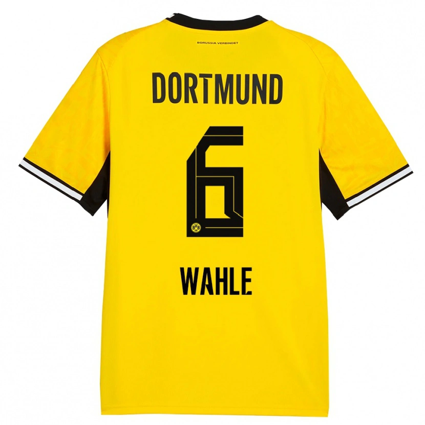 Danxen Kvinder Hedda Wahle #6 Gul Sort Hvid Hjemmebane Spillertrøjer 2026/27 Trøje T-Shirt
