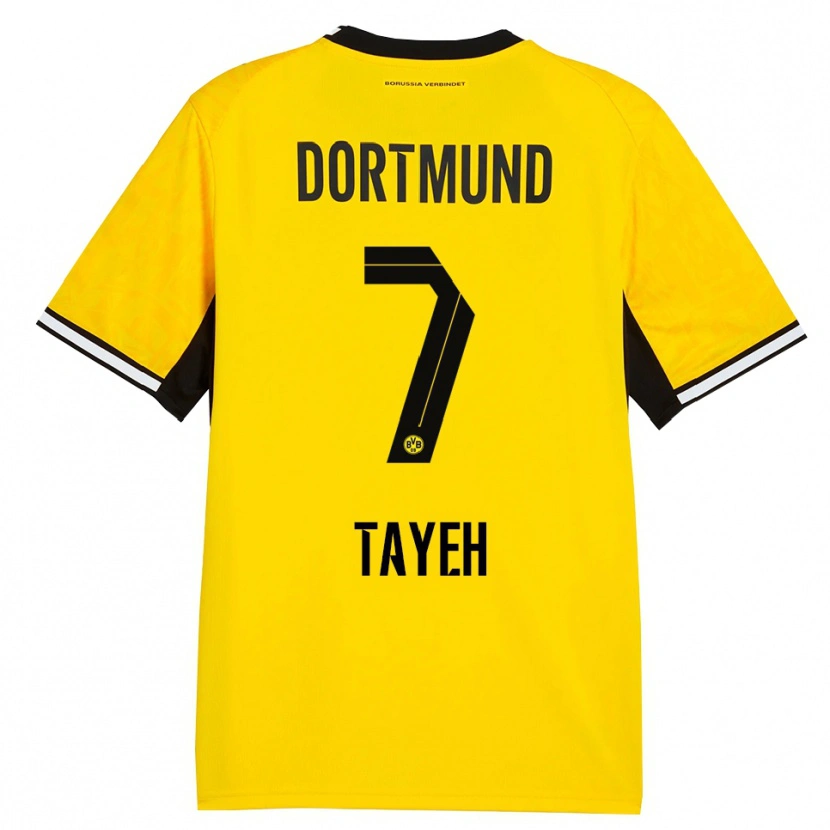 Danxen Kvinder Marah Tayeh #7 Gul Sort Hvid Hjemmebane Spillertrøjer 2026/27 Trøje T-Shirt