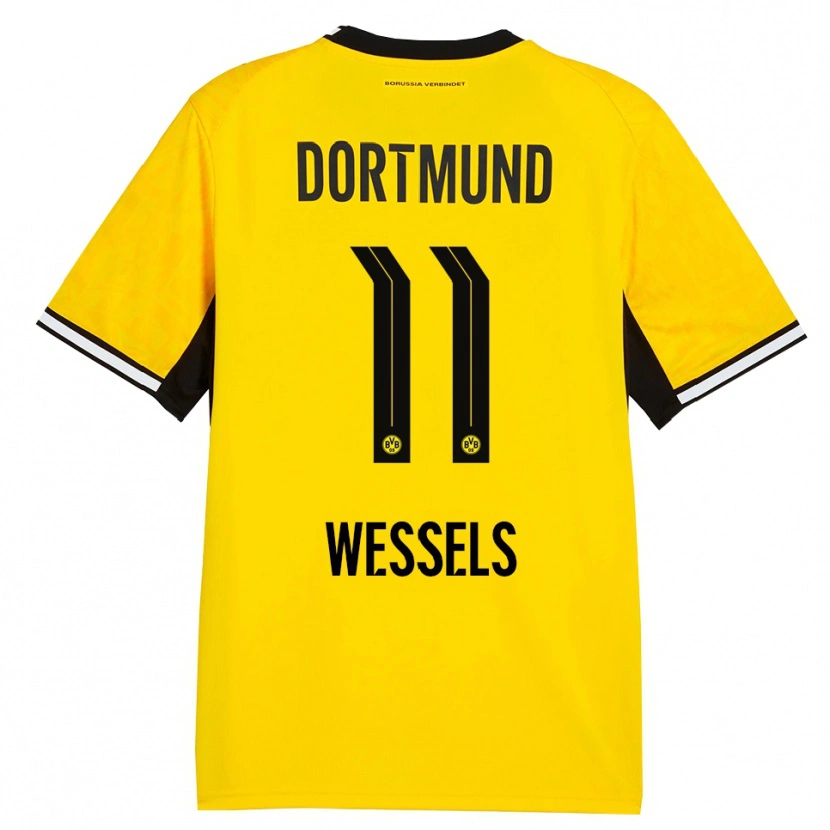 Danxen Kvinder Arne Wessels #11 Gul Sort Hvid Hjemmebane Spillertrøjer 2026/27 Trøje T-Shirt