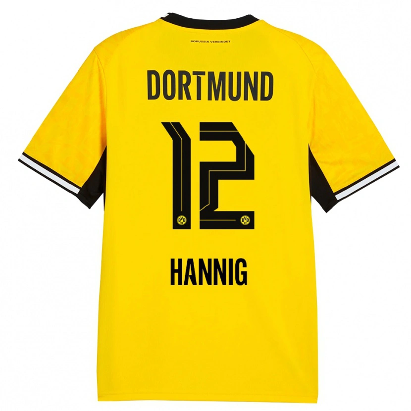 Danxen Kvinder Paul Hannig #12 Gul Sort Hvid Hjemmebane Spillertrøjer 2026/27 Trøje T-Shirt