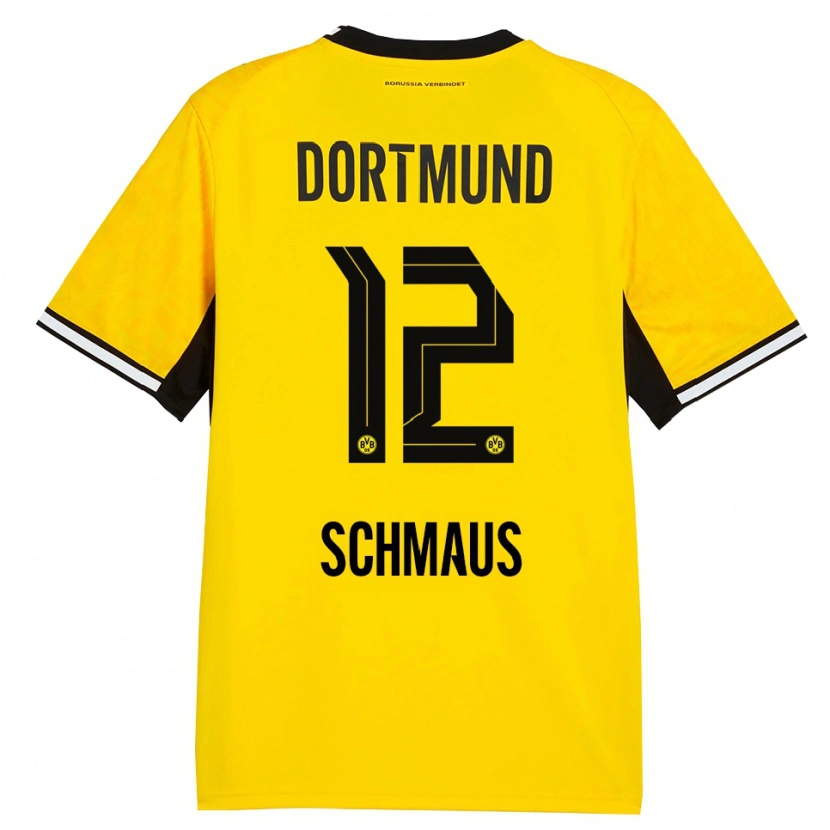 Danxen Kvinder Massimiliano Schmaus #12 Gul Sort Hvid Hjemmebane Spillertrøjer 2026/27 Trøje T-Shirt
