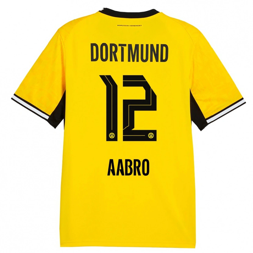 Danxen Kvinder Gustav Aabro #12 Gul Sort Hvid Hjemmebane Spillertrøjer 2026/27 Trøje T-Shirt