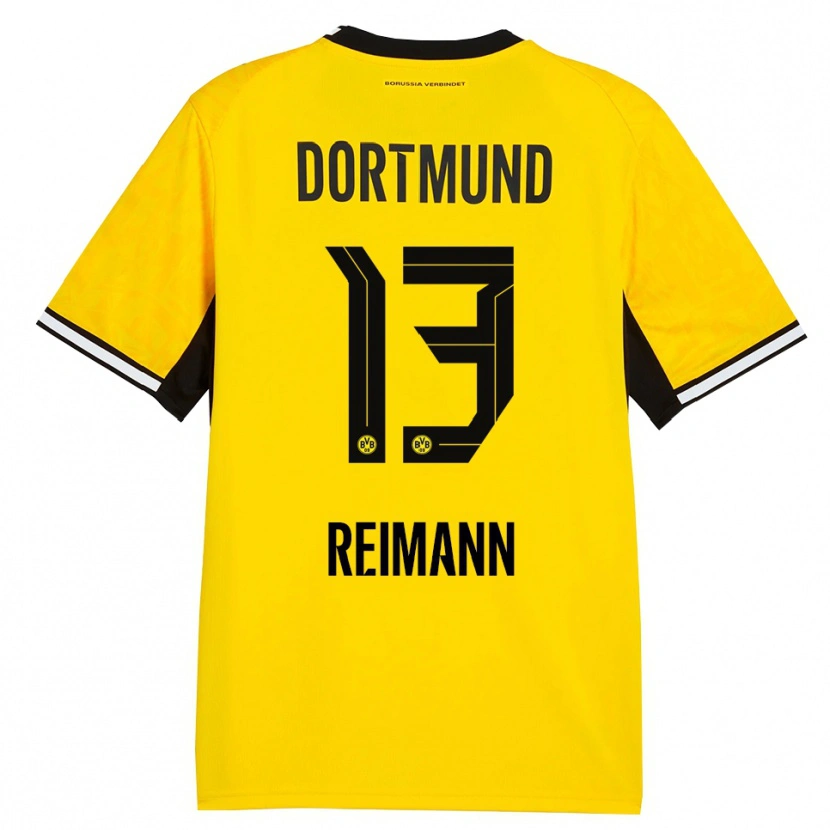 Danxen Kvinder Paula Reimann #13 Gul Sort Hvid Hjemmebane Spillertrøjer 2026/27 Trøje T-Shirt