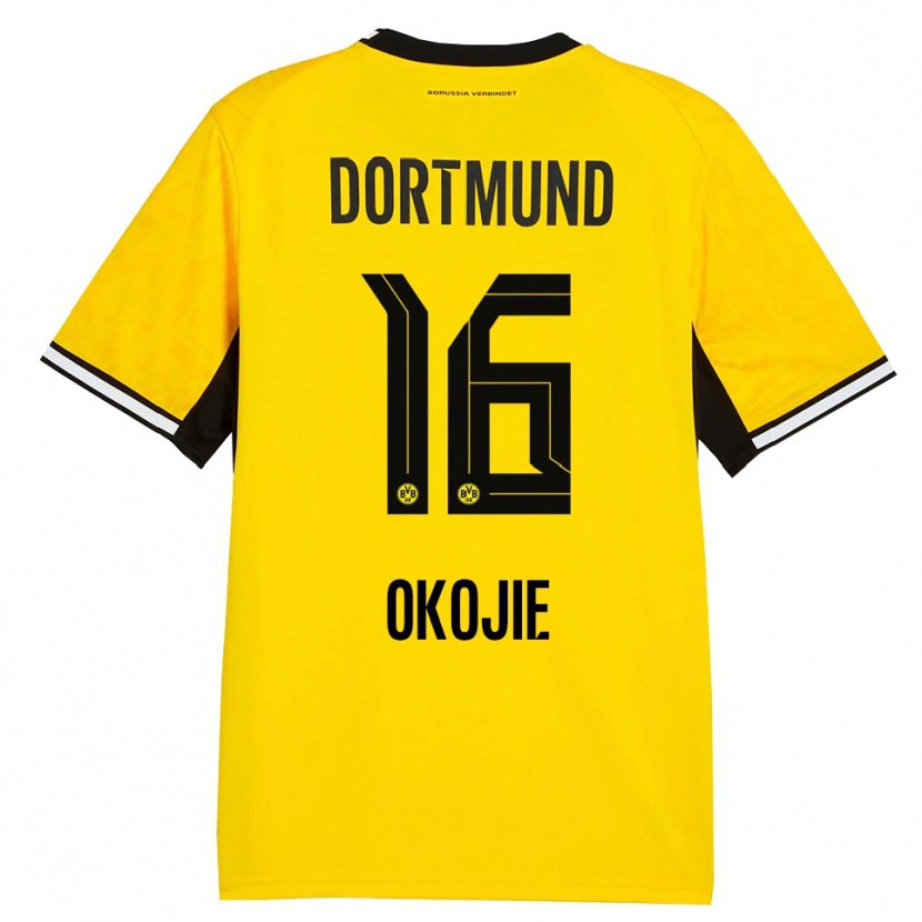 Danxen Kvinder Davis Okojie #16 Gul Sort Hvid Hjemmebane Spillertrøjer 2026/27 Trøje T-Shirt