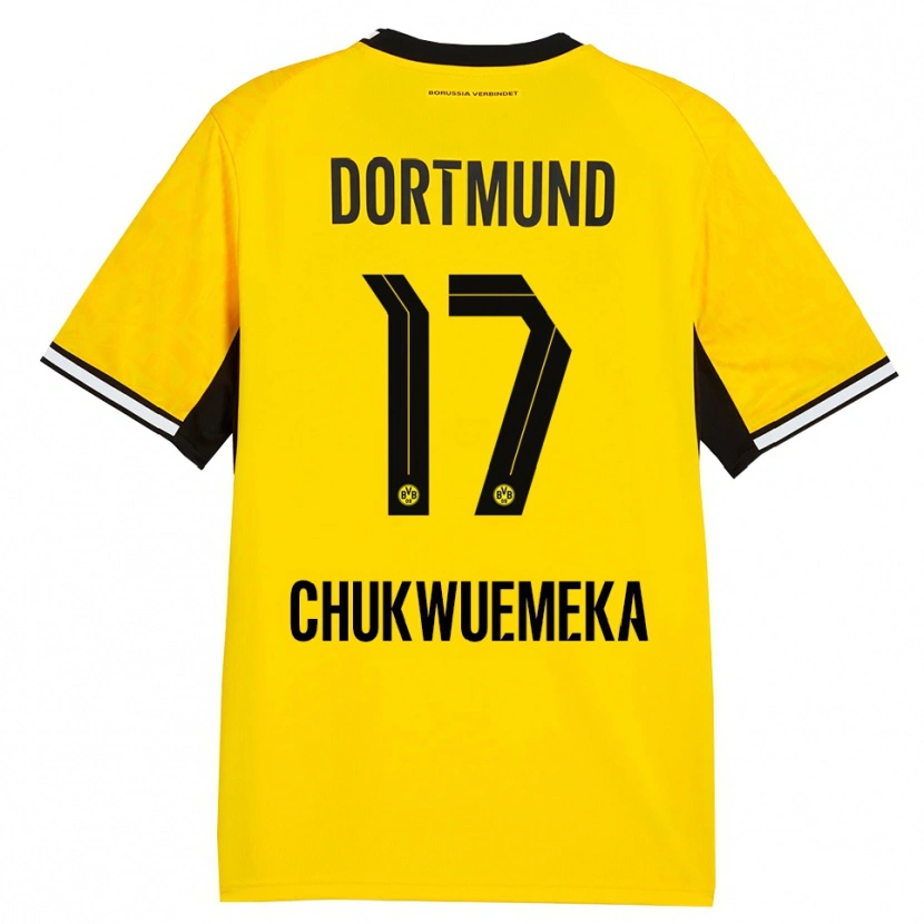 Danxen Kvinder Carney Chukwuemeka #17 Gul Sort Hvid Hjemmebane Spillertrøjer 2026/27 Trøje T-Shirt