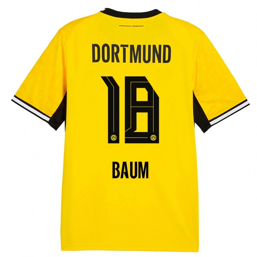 Danxen Kvinder Celina Baum #18 Gul Sort Hvid Hjemmebane Spillertrøjer 2026/27 Trøje T-Shirt