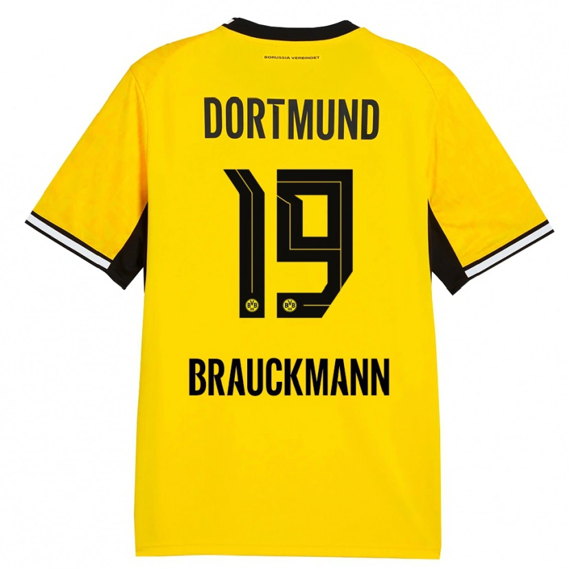 Danxen Kvinder Mats Brauckmann #19 Gul Sort Hvid Hjemmebane Spillertrøjer 2026/27 Trøje T-Shirt
