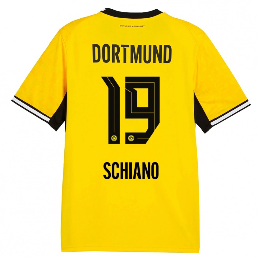Danxen Kvinder Emilio Schiano #19 Gul Sort Hvid Hjemmebane Spillertrøjer 2026/27 Trøje T-Shirt