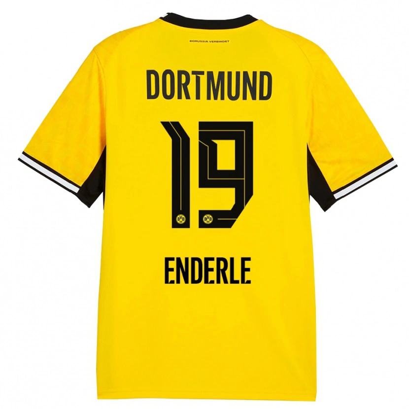 Danxen Kvinder Annika Enderle #19 Gul Sort Hvid Hjemmebane Spillertrøjer 2026/27 Trøje T-Shirt