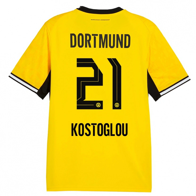 Danxen Kvinder Christos Kostoglou #21 Gul Sort Hvid Hjemmebane Spillertrøjer 2026/27 Trøje T-Shirt