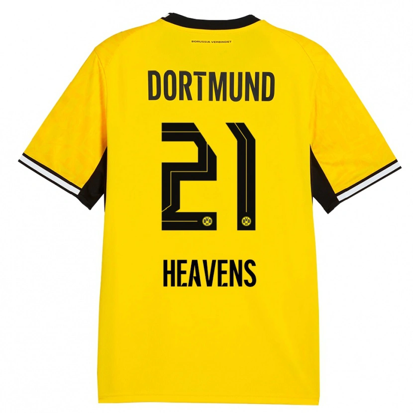 Danxen Kvinder Lukas Heavens #21 Gul Sort Hvid Hjemmebane Spillertrøjer 2026/27 Trøje T-Shirt