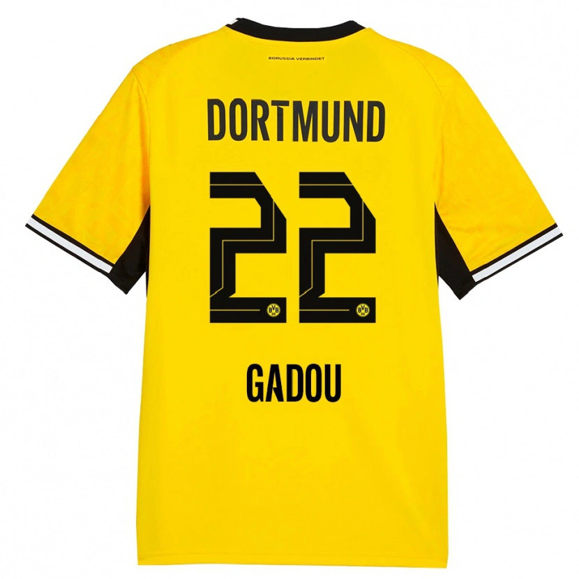 Danxen Kvinder Joane Gadou #22 Gul Sort Hvid Hjemmebane Spillertrøjer 2026/27 Trøje T-Shirt