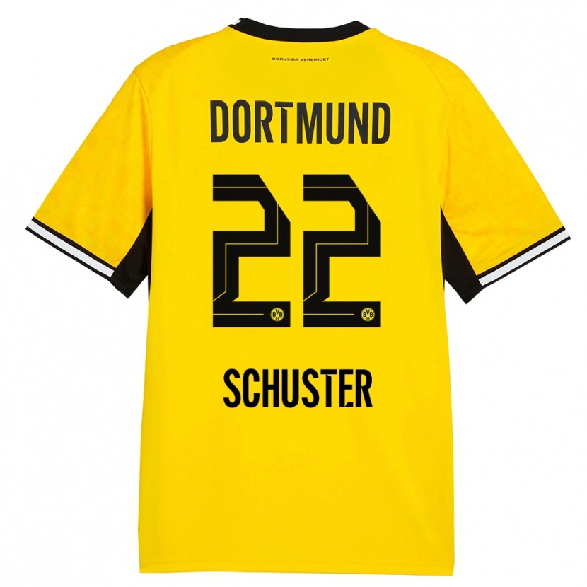 Danxen Kvinder Melanie Schuster #22 Gul Sort Hvid Hjemmebane Spillertrøjer 2026/27 Trøje T-Shirt