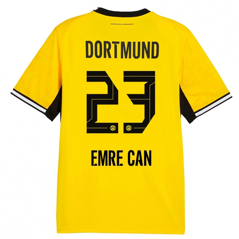 Danxen Kvinder Emre Can #23 Gul Sort Hvid Hjemmebane Spillertrøjer 2026/27 Trøje T-Shirt