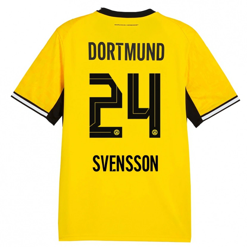 Danxen Kvinder Daniel Svensson #24 Gul Sort Hvid Hjemmebane Spillertrøjer 2026/27 Trøje T-Shirt