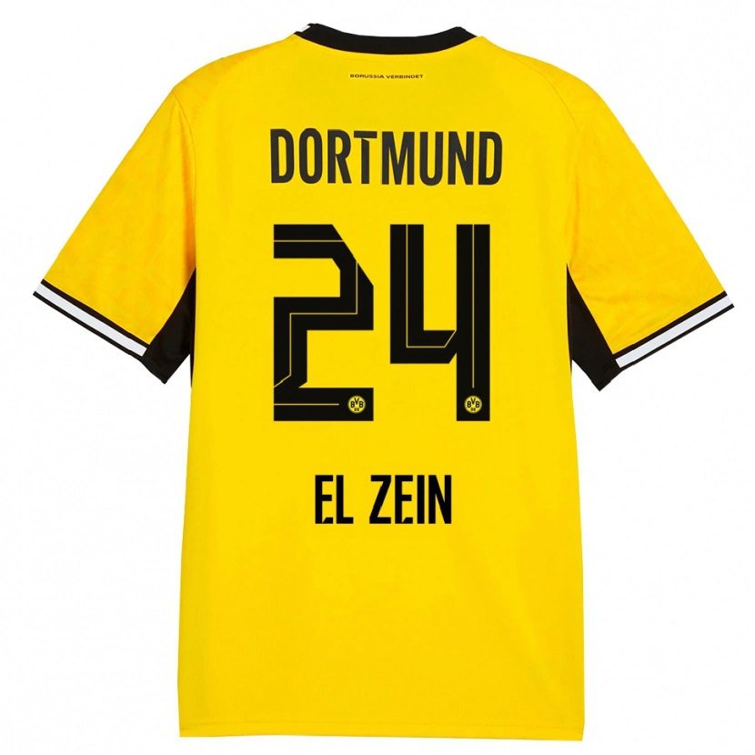 Danxen Kvinder Abu-Bekir Omer El-Zein #24 Gul Sort Hvid Hjemmebane Spillertrøjer 2026/27 Trøje T-Shirt