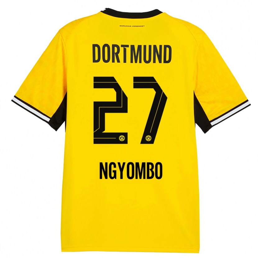 Danxen Kvinder Beni Ngyombo #27 Gul Sort Hvid Hjemmebane Spillertrøjer 2026/27 Trøje T-Shirt