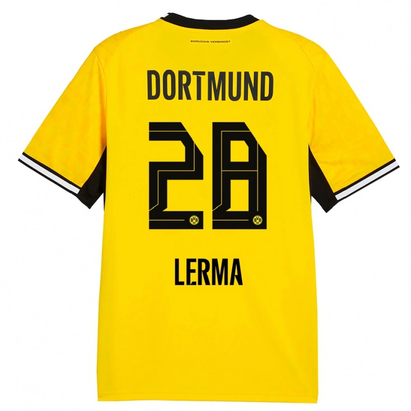 Danxen Kvinder Justin Lerma #28 Gul Sort Hvid Hjemmebane Spillertrøjer 2026/27 Trøje T-Shirt