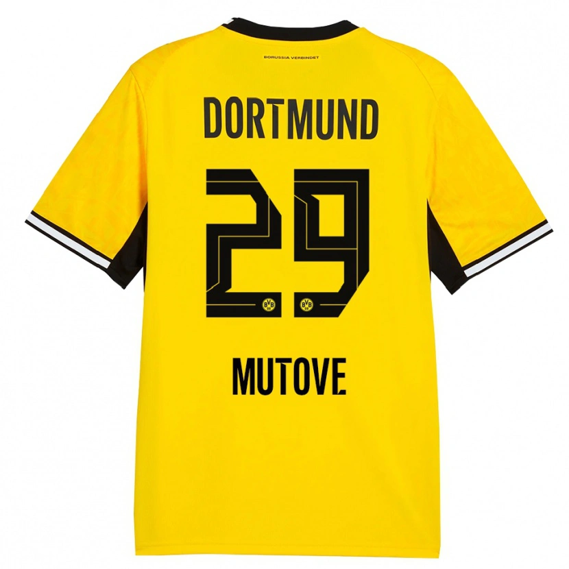 Danxen Kvinder Kevin Mutove #29 Gul Sort Hvid Hjemmebane Spillertrøjer 2026/27 Trøje T-Shirt