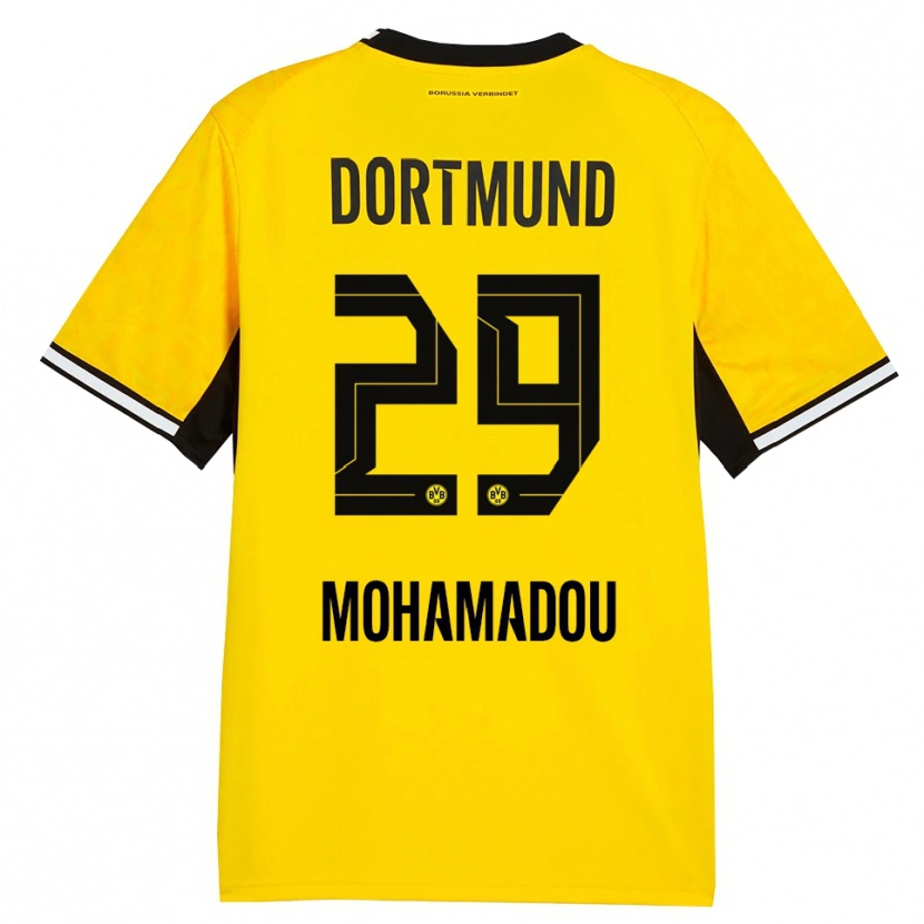 Danxen Kvinder Hamzath Mohamadou #29 Gul Sort Hvid Hjemmebane Spillertrøjer 2026/27 Trøje T-Shirt