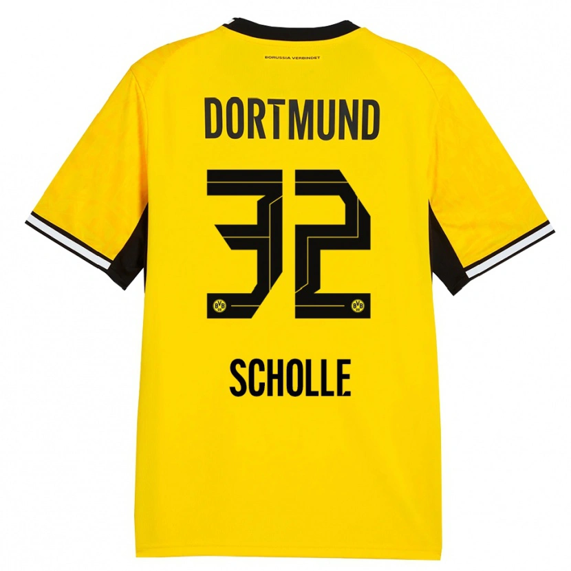 Danxen Kvinder Mia Scholle #32 Gul Sort Hvid Hjemmebane Spillertrøjer 2026/27 Trøje T-Shirt