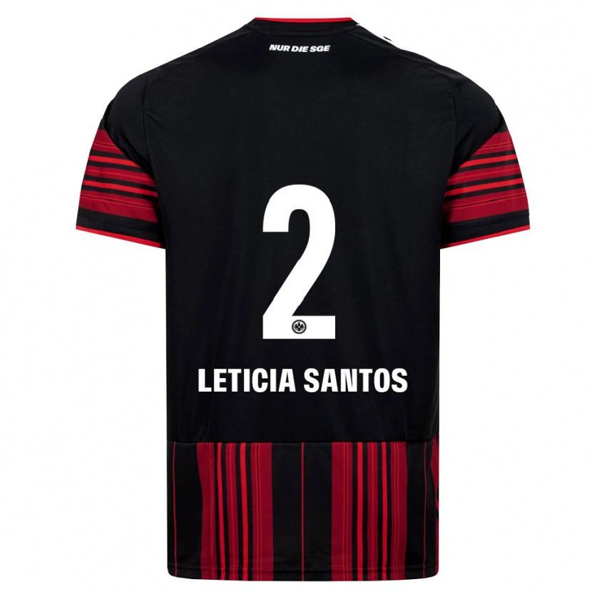Danxen Kvinder Letícia Santos De Oliveira #2 Sort Rød Hvid Hjemmebane Spillertrøjer 2026/27 Trøje T-Shirt