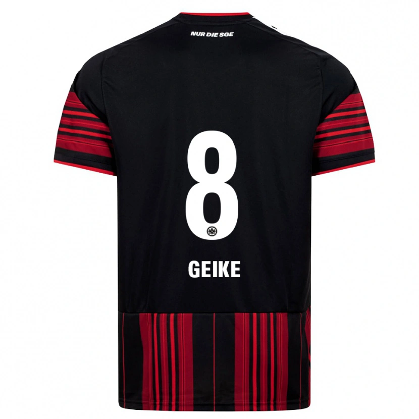 Danxen Kvinder Jonah Geike #8 Sort Rød Hvid Hjemmebane Spillertrøjer 2026/27 Trøje T-Shirt