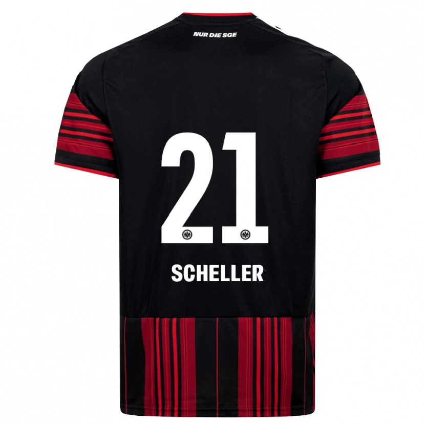 Danxen Kvinder Niklas Scheller #21 Sort Rød Hvid Hjemmebane Spillertrøjer 2026/27 Trøje T-Shirt