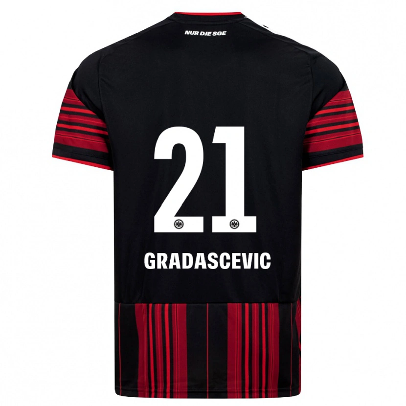 Danxen Kvinder Meris Gradascevic #21 Sort Rød Hvid Hjemmebane Spillertrøjer 2026/27 Trøje T-Shirt