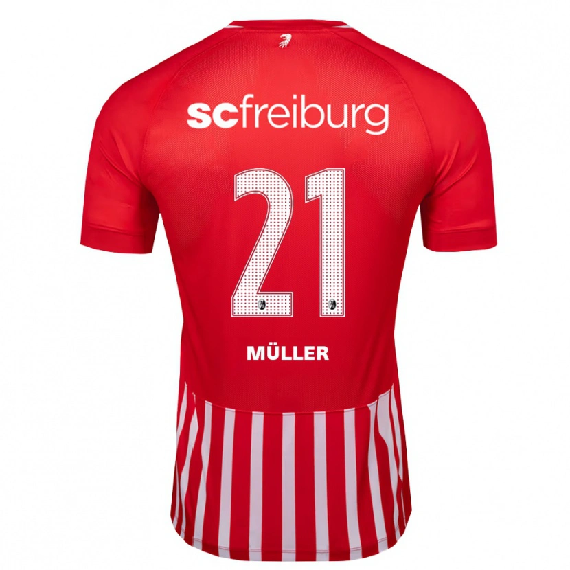 Danxen Kvinder Florian Müller #21 Rød Hvid Sort Hjemmebane Spillertrøjer 2026/27 Trøje T-Shirt
