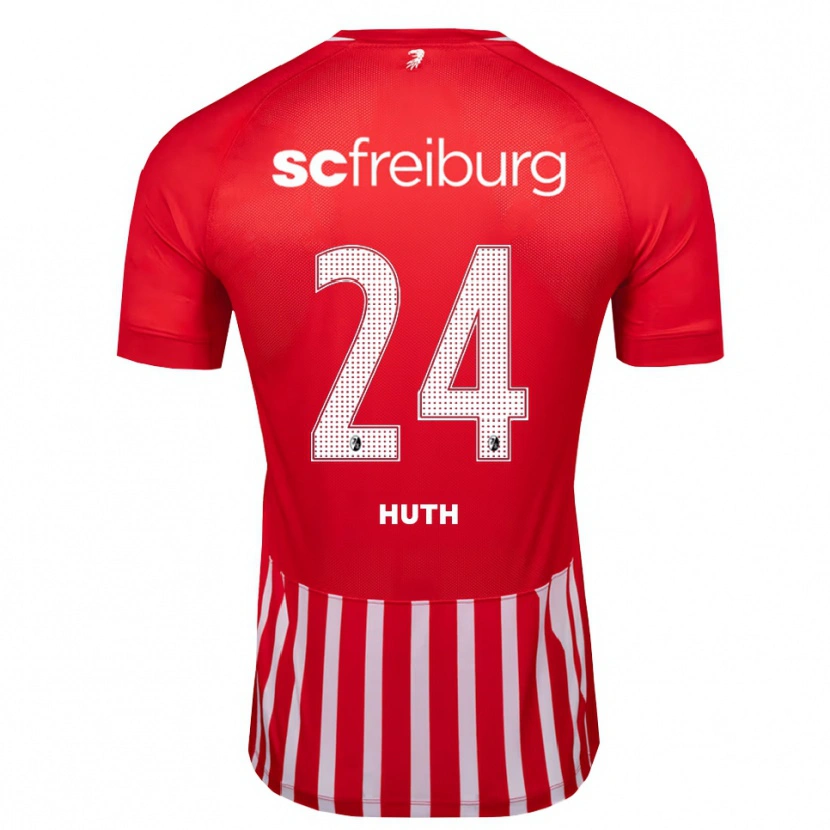 Danxen Kvinder Jannik Huth #24 Rød Hvid Sort Hjemmebane Spillertrøjer 2026/27 Trøje T-Shirt