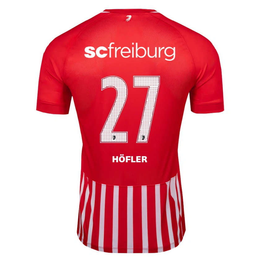 Danxen Kvinder Nicolas Höfler #27 Rød Hvid Sort Hjemmebane Spillertrøjer 2026/27 Trøje T-Shirt