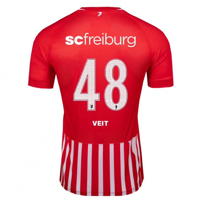 Danxen Kvinder Jannik Veit #48 Rød Hvid Sort Hjemmebane Spillertrøjer 2026/27 Trøje T-Shirt