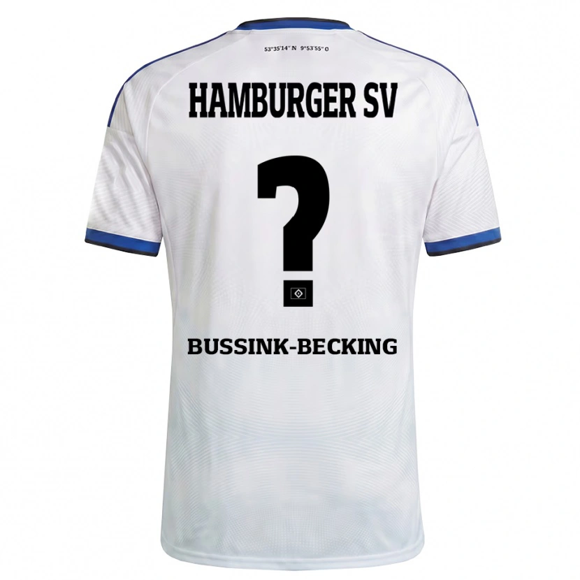 Danxen Kvinder Piet-Luis Bussink-Becking #0 Hvid Sort Blå Hjemmebane Spillertrøjer 2026/27 Trøje T-Shirt