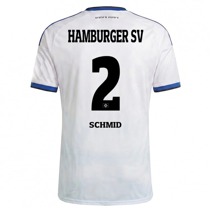 Danxen Kvinder Maximilian Schmid #2 Hvid Sort Blå Hjemmebane Spillertrøjer 2026/27 Trøje T-Shirt