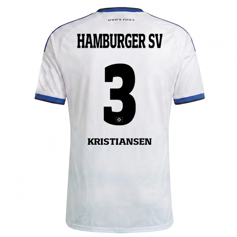Danxen Kvinder Simon Kristiansen #3 Hvid Sort Blå Hjemmebane Spillertrøjer 2026/27 Trøje T-Shirt