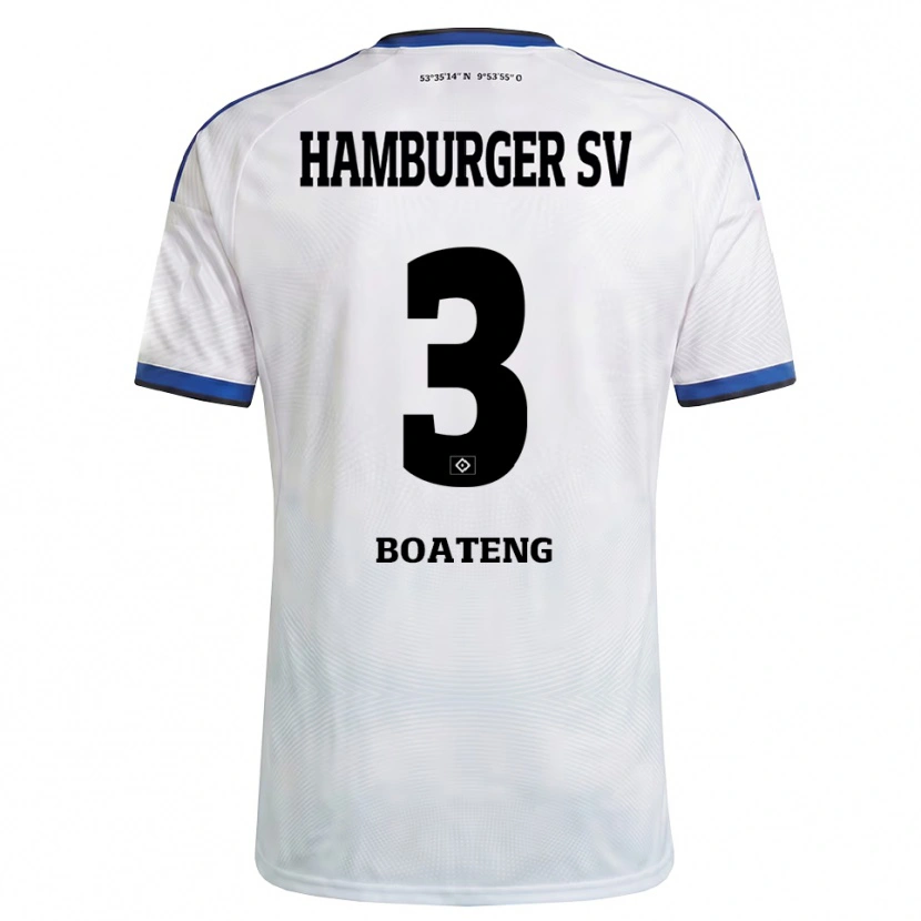 Danxen Kvinder Enock Boateng #3 Hvid Sort Blå Hjemmebane Spillertrøjer 2026/27 Trøje T-Shirt