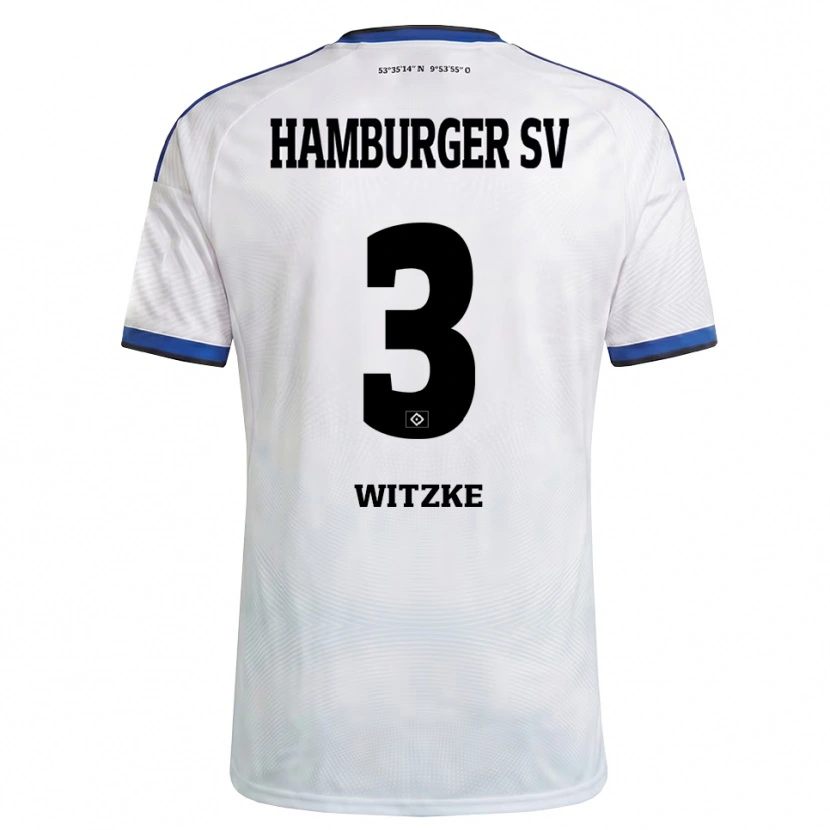 Danxen Kvinder Oliver Witzke #3 Hvid Sort Blå Hjemmebane Spillertrøjer 2026/27 Trøje T-Shirt