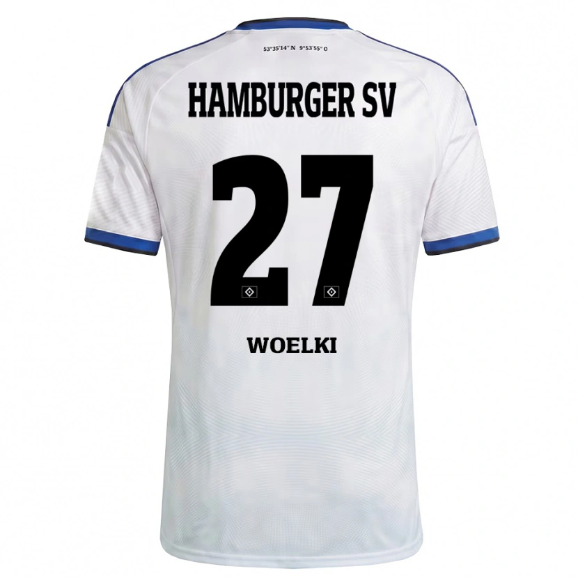 Danxen Kvinder Amelie Woelki #27 Hvid Sort Blå Hjemmebane Spillertrøjer 2026/27 Trøje T-Shirt