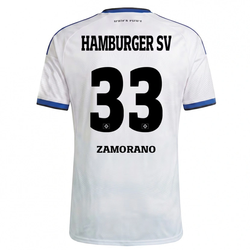 Danxen Kvinder Jolina Zamorano #33 Hvid Sort Blå Hjemmebane Spillertrøjer 2026/27 Trøje T-Shirt