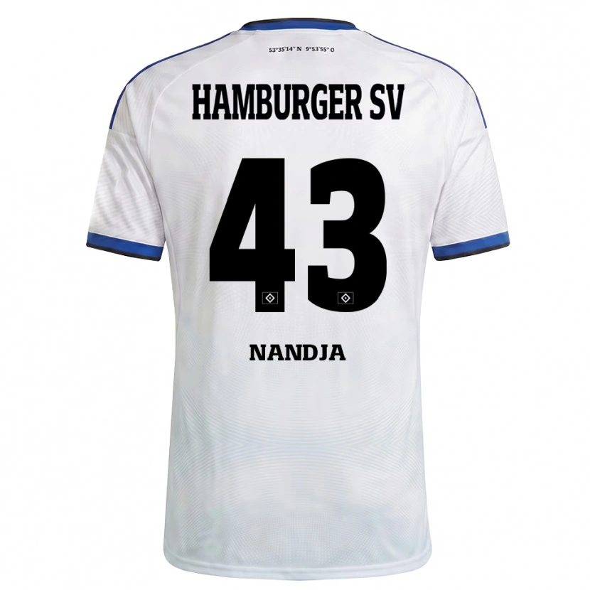 Danxen Kvinder Shafiq Nandja #43 Hvid Sort Blå Hjemmebane Spillertrøjer 2026/27 Trøje T-Shirt