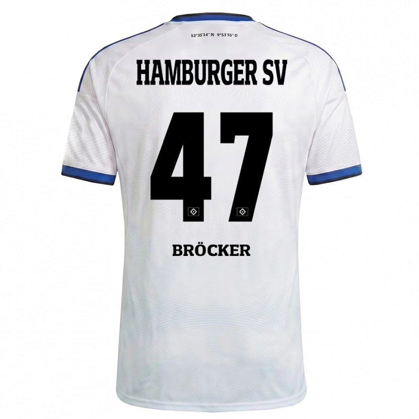 Danxen Kvinder Mads Bröcker #47 Hvid Sort Blå Hjemmebane Spillertrøjer 2026/27 Trøje T-Shirt