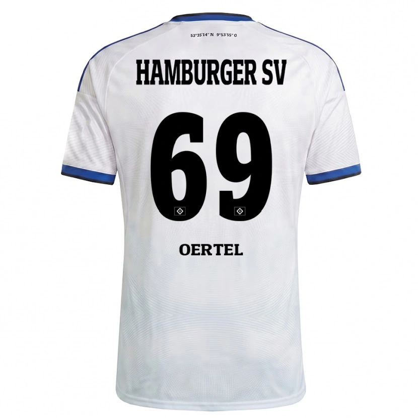 Danxen Kvinder Jan Oertel #69 Hvid Sort Blå Hjemmebane Spillertrøjer 2026/27 Trøje T-Shirt