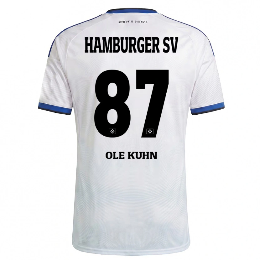 Danxen Kvinder Niklas Ole Kühn #87 Hvid Sort Blå Hjemmebane Spillertrøjer 2026/27 Trøje T-Shirt
