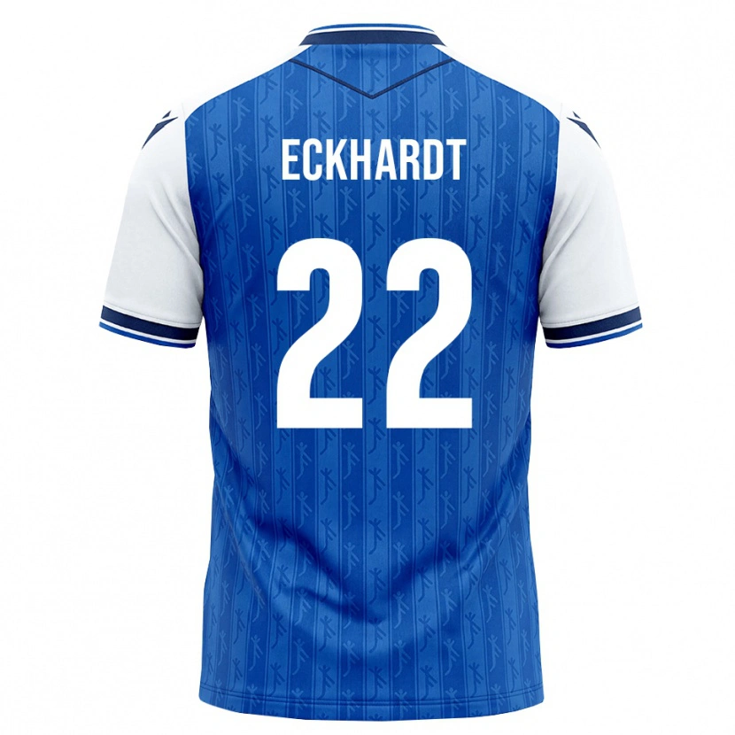 Danxen Kvinder Aaron Eckhardt #22 Kongelig Blå Hvid Hjemmebane Spillertrøjer 2026/27 Trøje T-Shirt