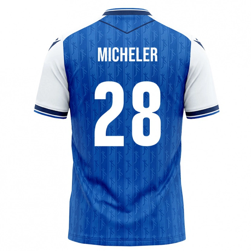 Danxen Kvinder Florian Micheler #28 Kongelig Blå Hvid Hjemmebane Spillertrøjer 2026/27 Trøje T-Shirt