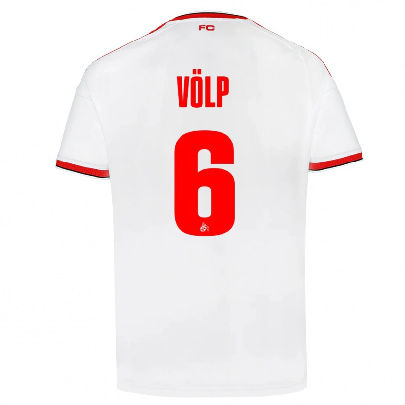 Danxen Kvinder Lennard Völp #6 Hvid Rød Sort Hjemmebane Spillertrøjer 2026/27 Trøje T-Shirt