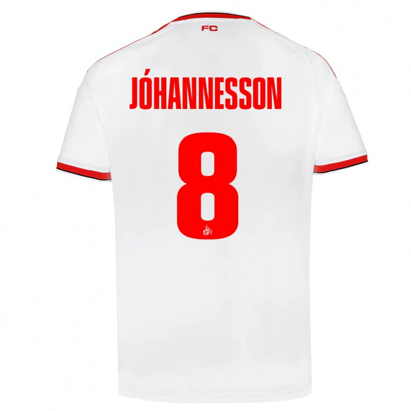 Danxen Kvinder Ísak Jóhannesson #8 Hvid Rød Sort Hjemmebane Spillertrøjer 2026/27 Trøje T-Shirt