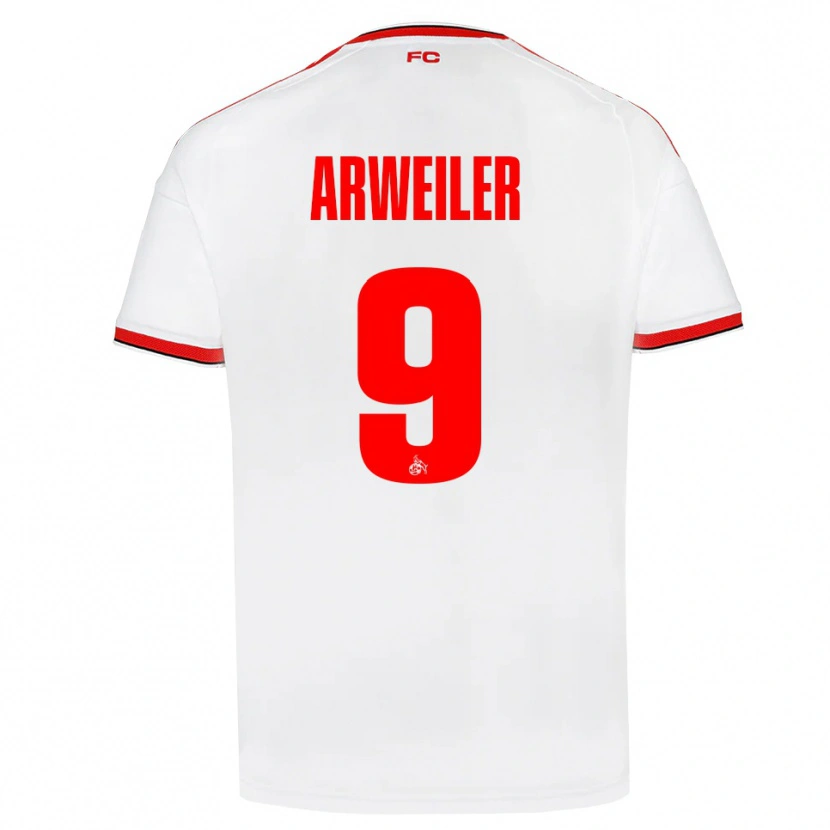 Danxen Kvinder Jonas Arweiler #9 Hvid Rød Sort Hjemmebane Spillertrøjer 2026/27 Trøje T-Shirt